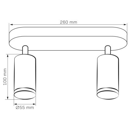 LED RGBW hämardatav vannitoa suunavalgusti TURYN 2xGU10/4,8W/230V 3000K IP44 valge + kaugjuhtimispult