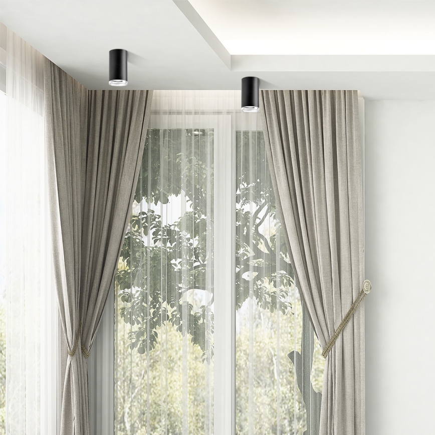 LED RGBW hämardatav vannitoa spottvalgusti TURYN 1xGU10/4,8W/230V 3000K IP44 must + kaugjuhtimispult