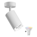LED RGBW hämardatav vannitoa suunavalgusti TURYN 1xGU10/6,5W/230V 2700-6500K Wi-Fi IP44 valge