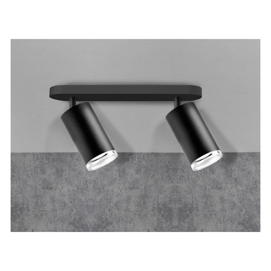 LED RGBW Hämardatav vannitoa suunavalgusti TURYN 2xGU10/4,8W/230V 3000K IP44 must + kaugjuhtimispult