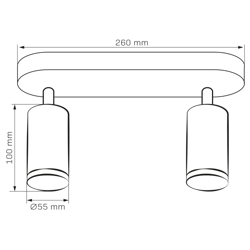 LED RGBW Hämardatav vannitoa suunavalgusti TURYN 2xGU10/4,8W/230V 3000K IP44 must + kaugjuhtimispult