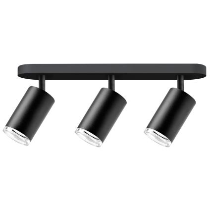 LED RGBW hämardatav vannitoa punktvalgusti TURYN 3xGU10/4,8W/230V 3000K IP44 must + kaugjuhtimispult