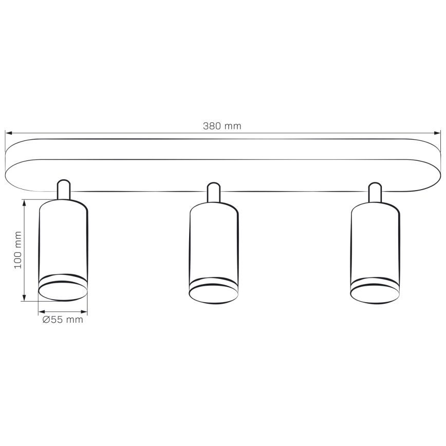 LED RGBW hämardatav vannitoa punktvalgusti TURYN 3xGU10/4,8W/230V 3000K IP44 must + kaugjuhtimispult