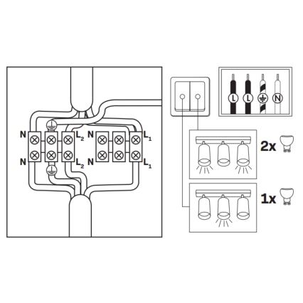 LED RGBW hämardatav vannitoa punktvalgusti TURYN 3xGU10/4,8W/230V 3000K IP44 must + kaugjuhtimispult