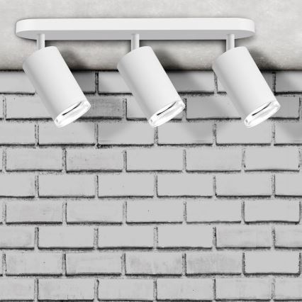 LED RGBW hämardatav vannitoa suunavalgusti TURYN 3xGU10/4,8W/230V 3000K IP44 valge + kaugjuhtimispult