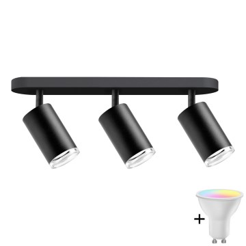 LED RGBW Hämardatav vannitoa suunavalgusti TURYN 3xGU10/6,5W/230V 2700-6500K Wi-Fi IP44 must
