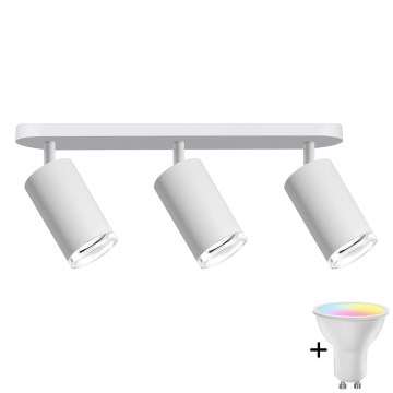 LED RGBW hämardatav vannitoa suunavalgusti TURYN 3xGU10/6W/230V 3000K IP44 valge + kaugjuhtimispult