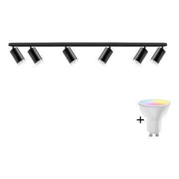 LED RGBW Hämardatav vannitoa suunavalgusti TURYN 6xGU10/6,5W/230V 2700-6500K Wi-Fi IP44 must