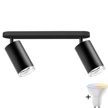 LED RGBW Hämardatav vannituled TURYN 2xGU10/6,5W/230V 2700-6500K Wi-Fi IP44 musta