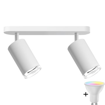 LED RGBW Hämardatav vannituled TURYN 2xGU10/6,5W/230V 2700-6500K Wi-Fi IP44 valge