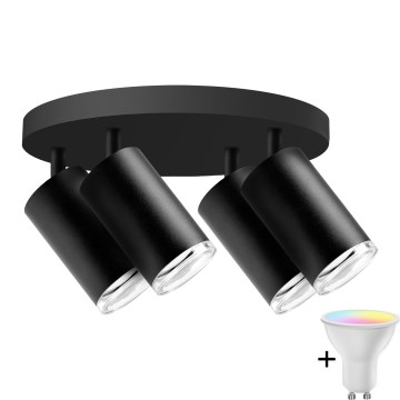 LED RGBW Hämardatav vannivalgusti TURYN 4xGU10/6,5W/230V 2700-6500K Wi-Fi IP44 must