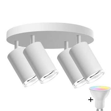 LED RGBW Hämardatav vannivalgusti TURYN 4xGU10/6,5W/230V 2700-6500K Wi-Fi IP44 valge