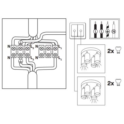 LED RGBW Hämardatav vannivalgusti TURYN 4xGU10/6,5W/230V 2700-6500K Wi-Fi IP44 must