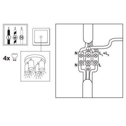 LED RGBW Hämardatav vannivalgusti TURYN 4xGU10/6,5W/230V 2700-6500K Wi-Fi IP44 must