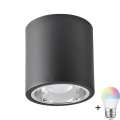 LED RGBW Hämblikuga valgusti JUPITER 1xE27/6,5W/230V 2700-6500K Wi-Fi, diameeter 13 cm must