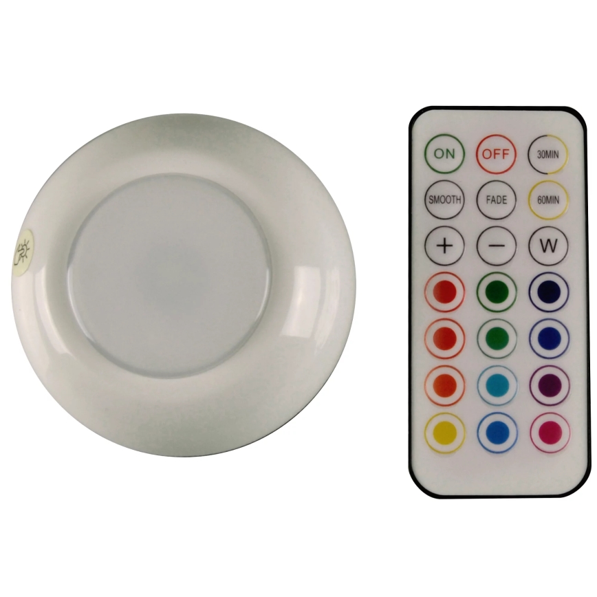 LED RGBW Hämardatav mööblivalgustus LED/0,5W/4,5V 3xAAA valge + kaugjuhtimispult