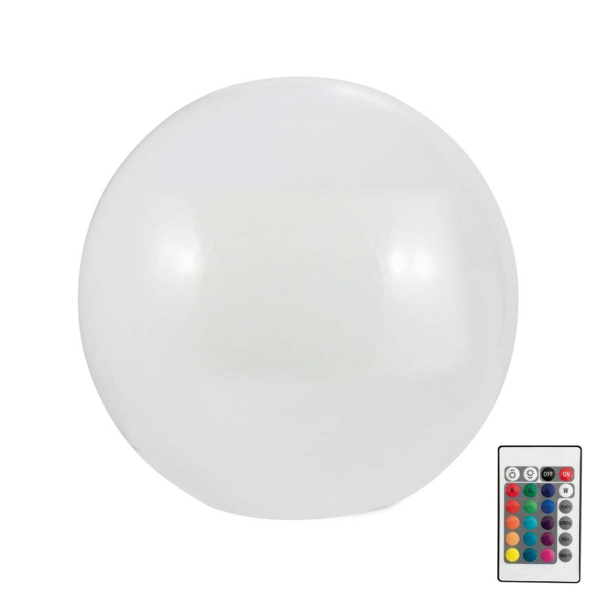 LED RGBW Päiksepatareiga valgusti BALL LED/3,2V 500 mAh d. 20 cm IP65 + kaugjuhtimispult