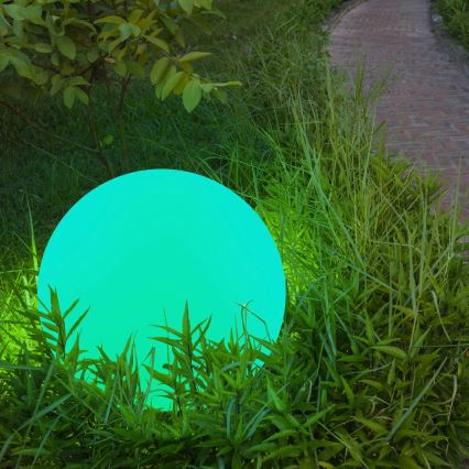LED RGBW Päiksepatareiga valgusti BALL LED/3,2V 500 mAh d. 20 cm IP65 + kaugjuhtimispult