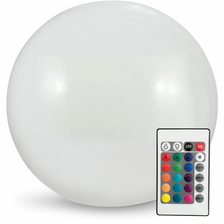 LED RGBW Päiksepatareiga valgusti BALL LED/3,2V 500 mAh d. 20 cm IP65 + kaugjuhtimispult