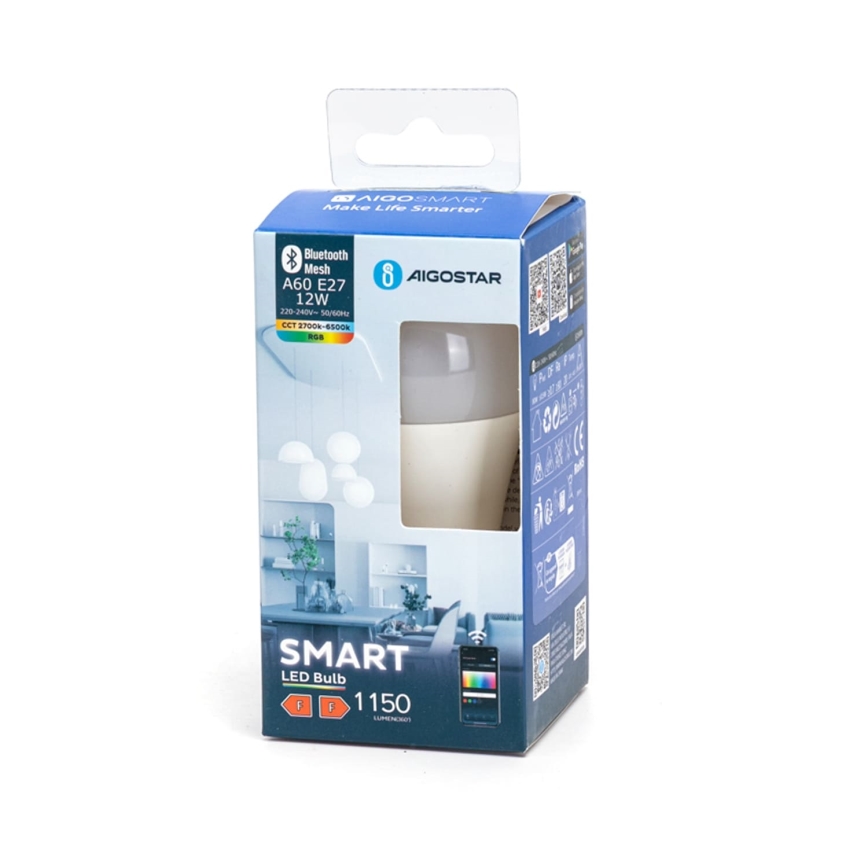 LED RGBW Hämardatav pirn A60 E27/12W/230V 2700-6500K - Aigostar
