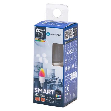 LED RGBW Hämardatav pirn C37 E27/4,9W/230V 2700-6500K - Aigostar