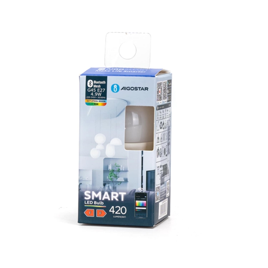 LED RGBW Hämardatav pirn MESH Nutikas G45 E27/4,9W/230V 2700-6500K - Aigostar