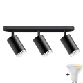 LED RGBW Reguleeritav vannitoavalgustus TURYN 3xGU10/6,5W/230V 2700-6500K Wi-Fi IP44 must