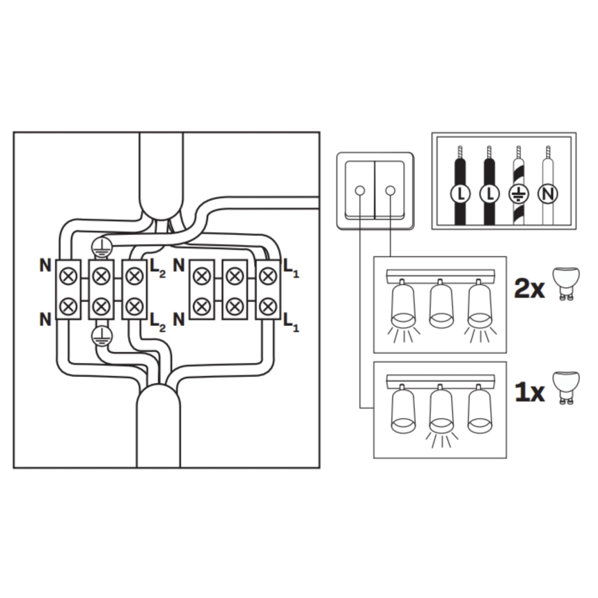 LED RGBW Reguleeritav vannitoavalgustus TURYN 3xGU10/6,5W/230V 2700-6500K Wi-Fi IP44 must