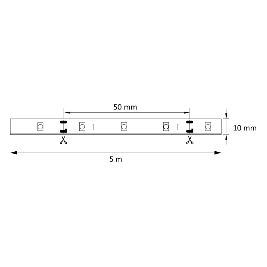LED Riba 5m 28W/12V IP20 6500K