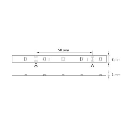 LED Riba 5m LED/10W/12V IP20 6,500K