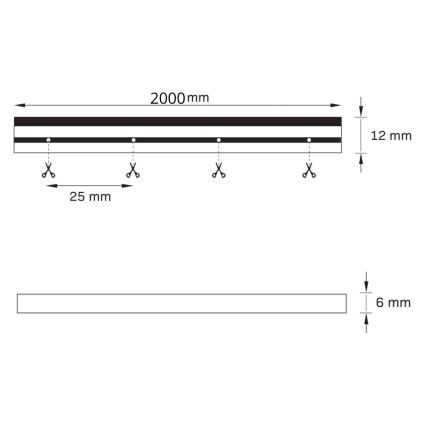 LED Riba NEON 2 m LED/14W/12V IP65 roheline