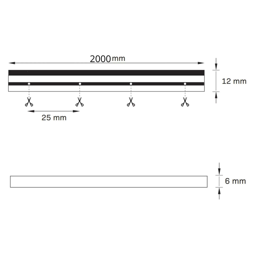 LED Riba NEON 2 m LED/14W/12V IP65 roheline