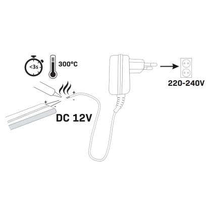 LED Riba NEON 2 m LED/17W/12V IP65 oranž