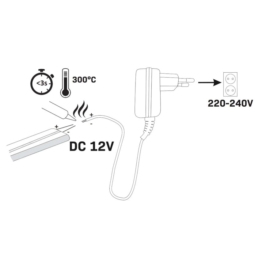 LED Riba NEON 2 m LED/17W/12V IP65 oranž