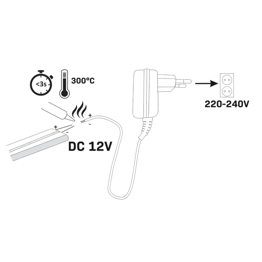 LED Riba NEON 2 m LED/17W/12V IP65 roosa