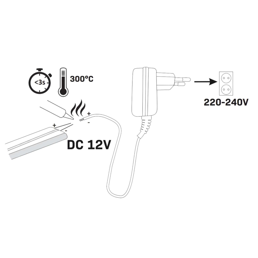 LED Riba NEON 2 m LED/17W/12V IP65 sinine