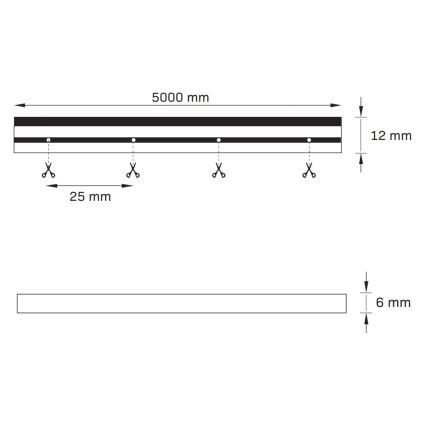 LED Riba NEON 5 m LED/23W/12V IP65 roheline