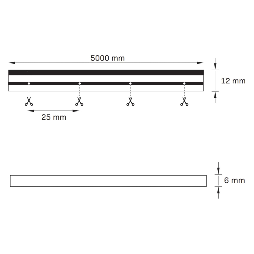 LED Riba NEON 5 m LED/23W/12V IP65 roheline