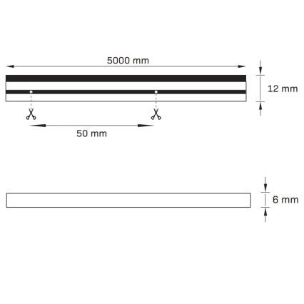 LED Riba NEON 5m LED/30W/24V roheline IP65