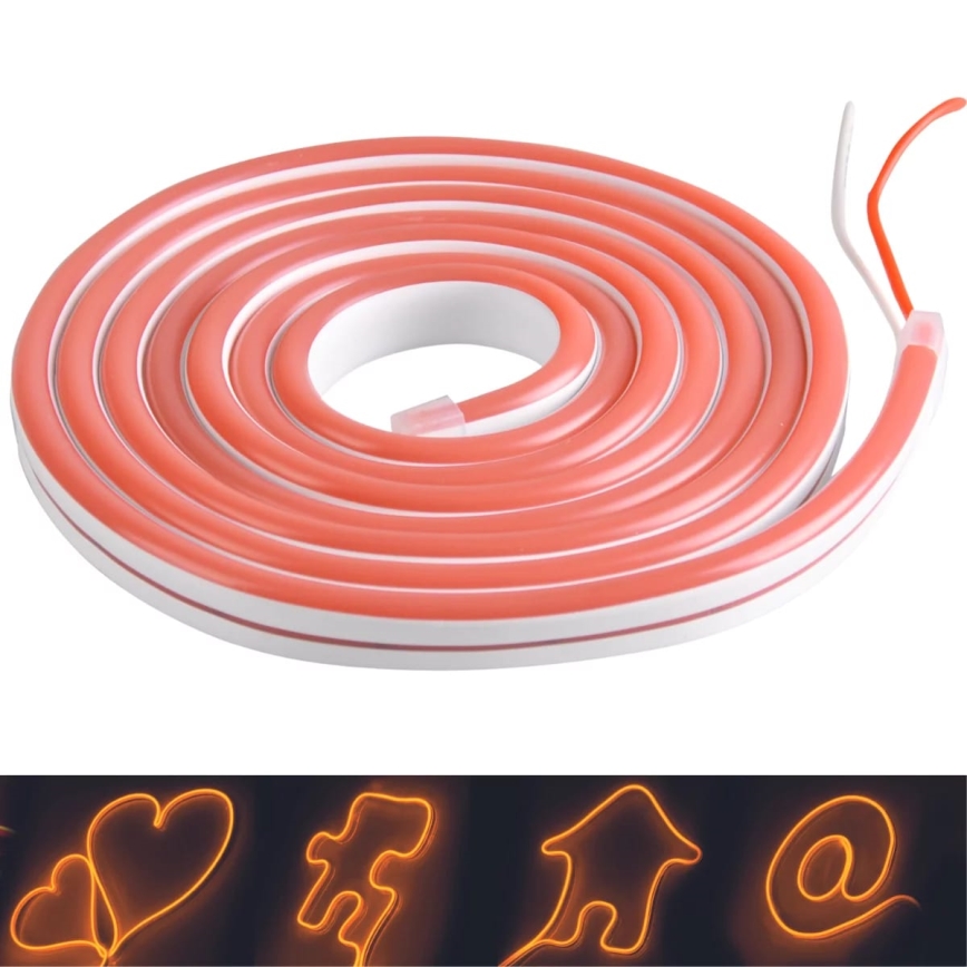 LED Riba NEON 5m LED/40W/24V oranž IP65