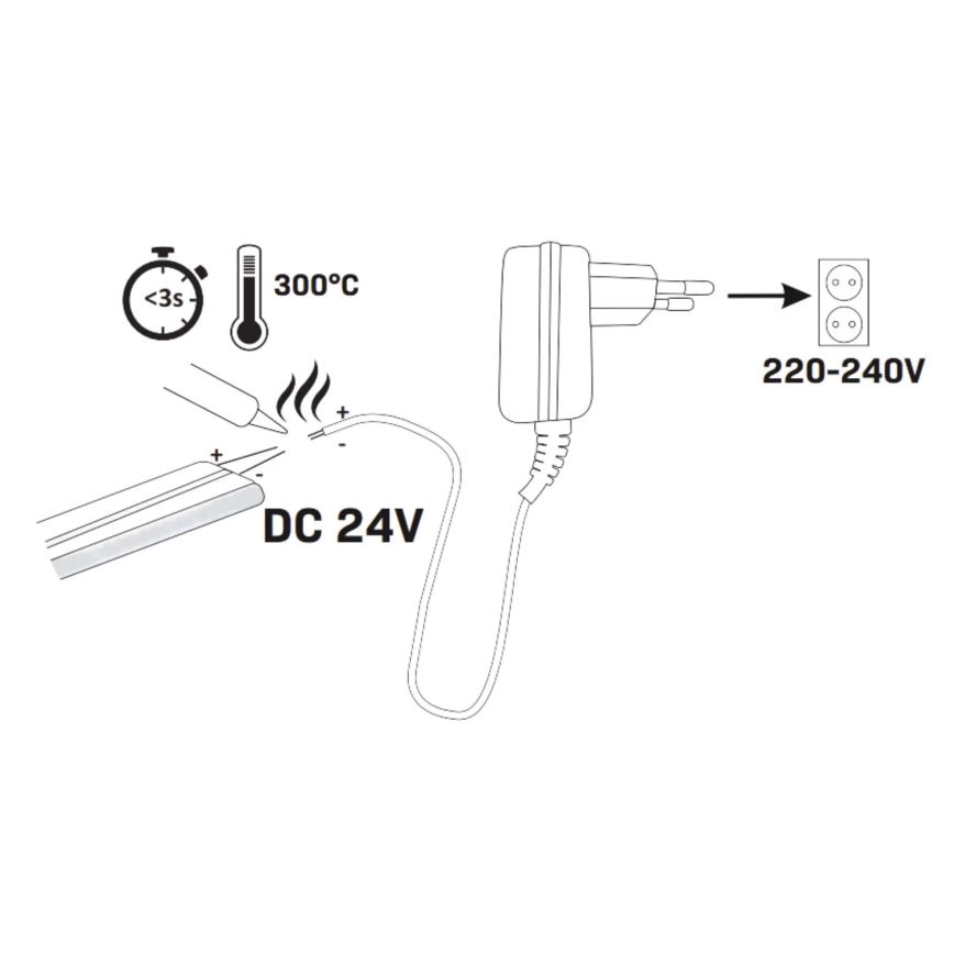 LED Riba NEON 5m LED/40W/24V oranž IP65