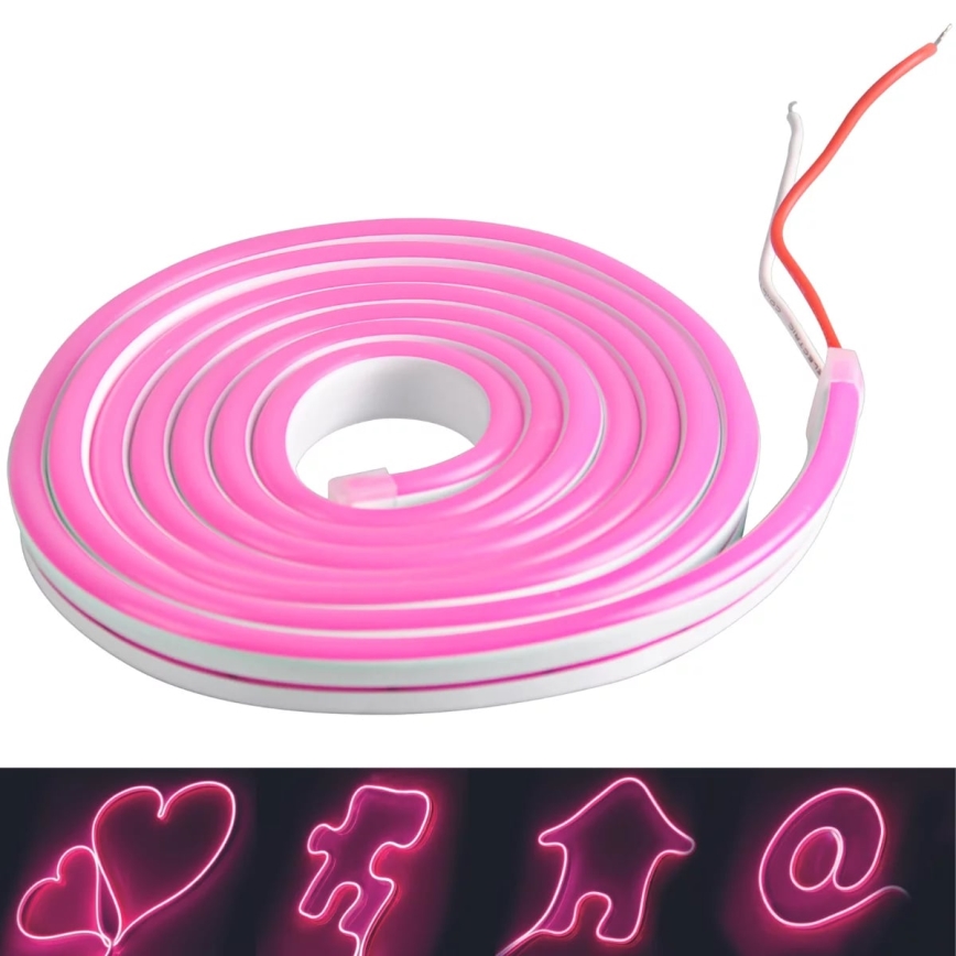 LED Riba NEON 5m LED/40W/24V roosa IP65