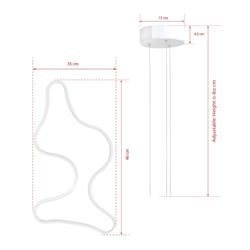 LED Rippla ARTISAN LED/36W/230V 4000K valge