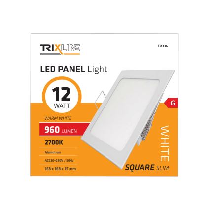 LED Ripplaevalgusti SQUARE LED/12W/230V 2700K