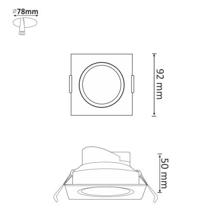 LED ripplaevalgusti VENUS LED/7W/230V hõbe kandiline