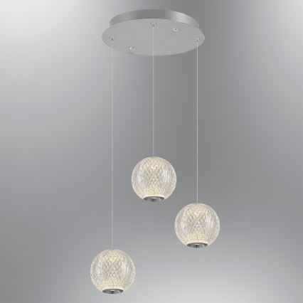 LED Ripplamp CREMONA 3xLED/5W/230V 3000K matt kroom