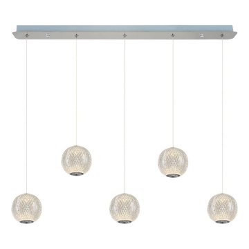 LED Ripplamp CREMONA 5xLED/5W/230V 3000K mattkrom