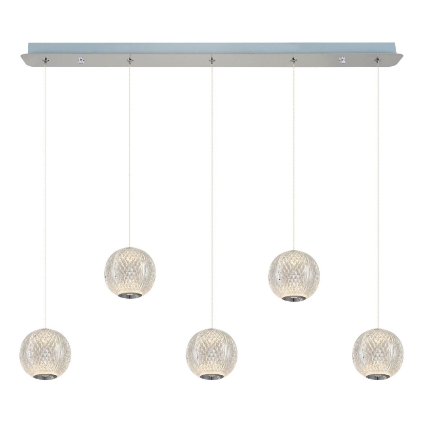 LED Ripplamp CREMONA 5xLED/5W/230V 3000K mattkrom