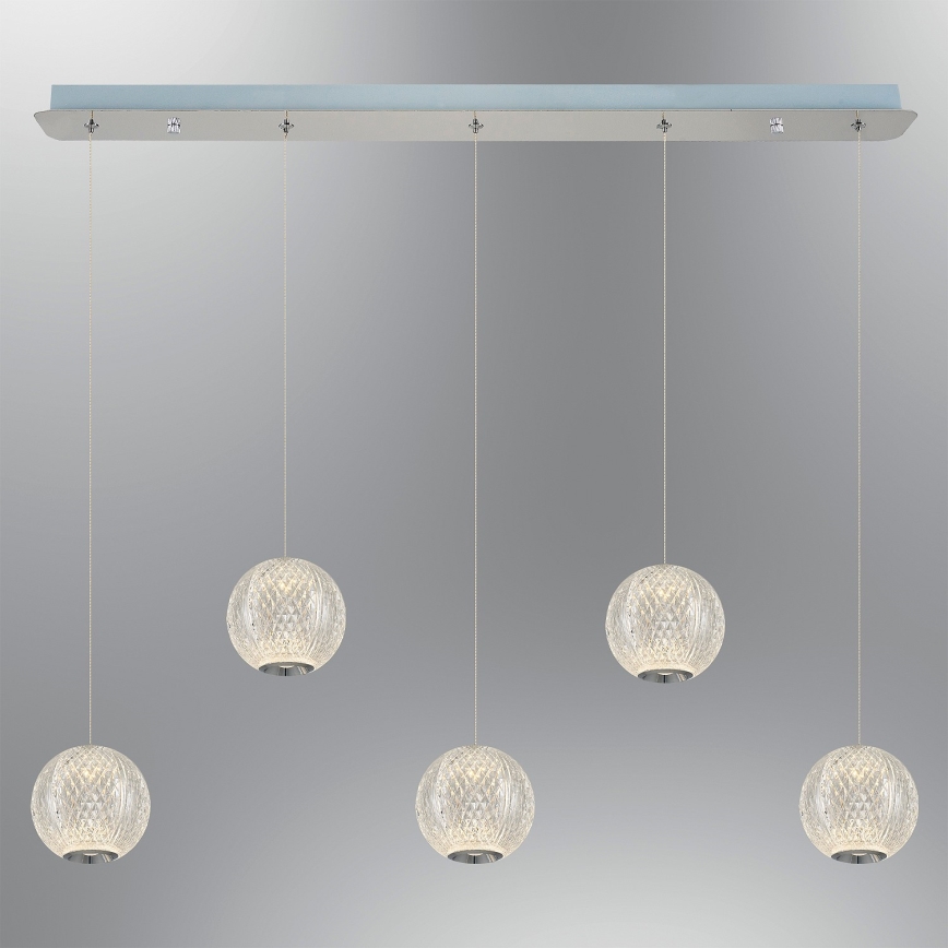 LED Ripplamp CREMONA 5xLED/5W/230V 3000K mattkrom