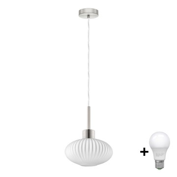 LED Ripplamp HARMA 1xE27/60W/230V läbimõõt 25 cm mattkroom/valge